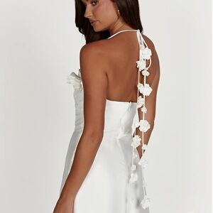 Meshki Otillie Rose Halter Mini Dress - White